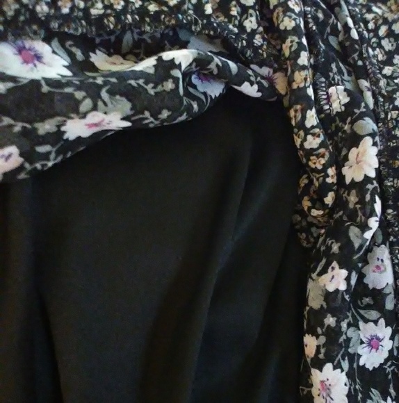 Honey Love Women Black Floral Baby Doll Tank Dress - Picture 6 of 8